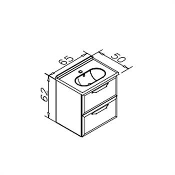 Orka Nuvola 65 cm Parlak Lake Gri Banyo Dolabı Alt Modül ve Lavabo, 5001648