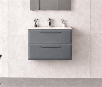 Orka Nuvola 65 cm Parlak Lake Antrasit Banyo Dolabı Alt Modül ve Lavabo, 5001650
