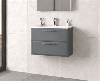Orka Nuvola 65 cm Parlak Lake Antrasit Banyo Dolabı Alt Modül ve Lavabo, 5001650