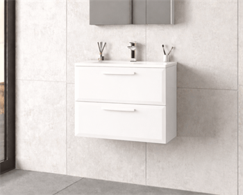 Orka Nuvola 65 cm Parlak Lake Beyaz Banyo Dolabı Alt Modül ve Lavabo, 5001646
