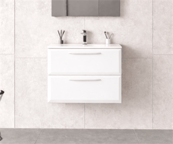 Orka Nuvola 65 cm Parlak Lake Beyaz Banyo Dolabı Alt Modül ve Lavabo, 5001646