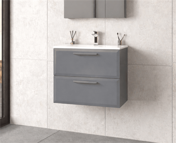 Orka Nuvola 65 cm Parlak Lake Gri Banyo Dolabı Alt Modül ve Lavabo, 5001648