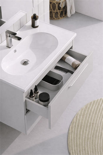 Orka Nuvola 65 cm Parlak Lake Kaşmir Banyo Dolabı Alt Modül ve Lavabo, 5001651
