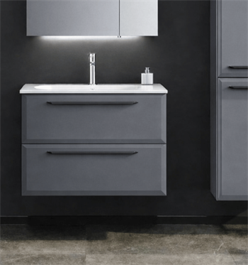 Orka Nuvola 80 cm Parlak Lake Antrasit Banyo Dolabı Alt Modül ve Lavabo, 5001656