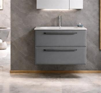 Orka Nuvola 80 cm Parlak Lake Antrasit Banyo Dolabı Alt Modül ve Lavabo, 5001656