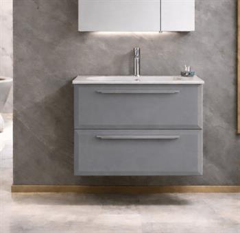 Orka Nuvola 80 cm Parlak Lake Gri Banyo Dolabı Alt Modül ve Lavabo, 5001654