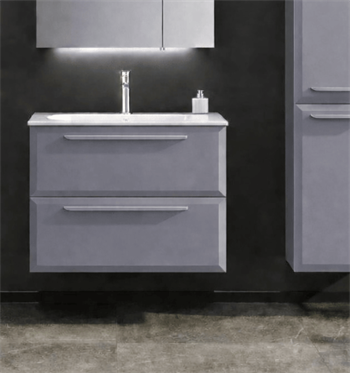 Orka Nuvola 80 cm Parlak Lake Gri Banyo Dolabı Alt Modül ve Lavabo, 5001654