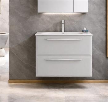 Orka Nuvola 80 cm Parlak Lake Kaşmir Banyo Dolabı Alt Modül ve Lavabo, 5001658