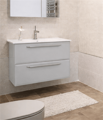 Orka Nuvola 80 cm Parlak Lake Kaşmir Banyo Dolabı Alt Modül ve Lavabo, 5001658