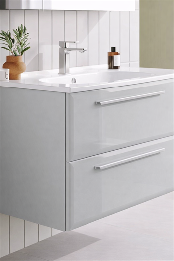 Orka Nuvola Banyo Dolabı Takımı, 100 cm, Parlak Lake Kaşmir (Ledli-Dolaplı Ayna), 5000602