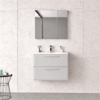 Orka Nuvola Banyo Dolabı Takımı, 65 cm, Parlak Lake Kaşmir (Ledli-Dolaplı Ayna), 5000590