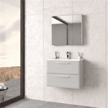 Orka Nuvola Banyo Dolabı Takımı, 65 cm, Parlak Lake Kaşmir (Ledli-Dolaplı Ayna), 5000590
