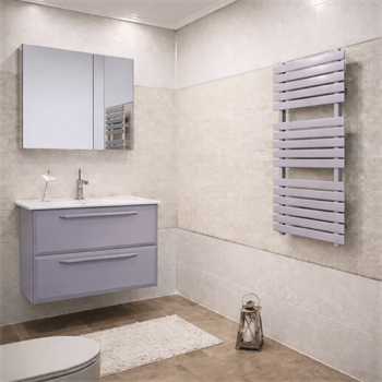 Orka Nuvola Banyo Dolabı Takımı, 80 cm, Parlak Lake Gri (Ledli-Dolaplı Ayna), 5004186