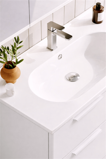 Orka Nuvola Banyo Dolabı Takımı, 80 cm, Parlak Lake Beyaz (Ledli-Dolaplı Ayna), 5000591