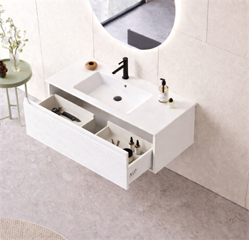 Orka Olbia 100 cm Mat Beyaz Banyo Dolabı Alt Modül ve Lavabo , 5006680