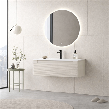 Orka Olbia Banyo Dolabı Takımı, 100 cm, Mat Kaşmir (Ledli Ayna), 5006690