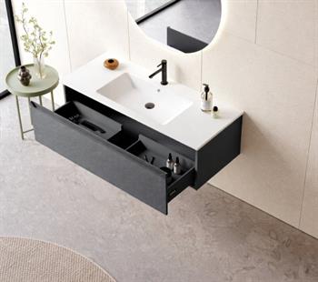 Orka Olbia 120 cm Mat Antrasit Banyo Dolabı Alt Modül ve Lavabo , 5006685