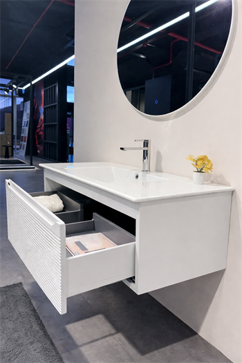 Orka Olbia 120 cm Mat Beyaz Banyo Dolabı Alt Modül ve Lavabo , 5006683