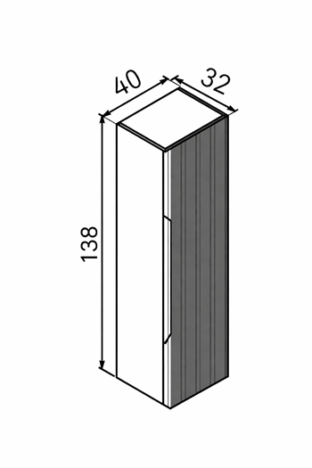 Orka Olbia 40 cm Boy Dolabı Mat Antrasit , 3008774