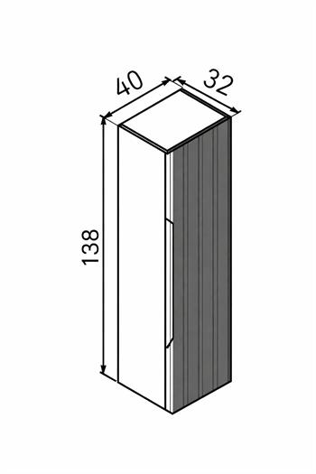 Orka Olbia 40 cm Boy Dolabı Mat Kaşmir , 3008776