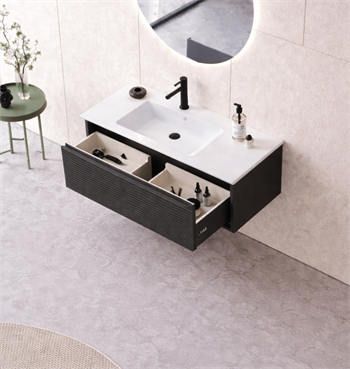 Orka Olbia 80 cm Mat Antrasit Banyo Dolabı Alt Modül ve Lavabo , 5006679