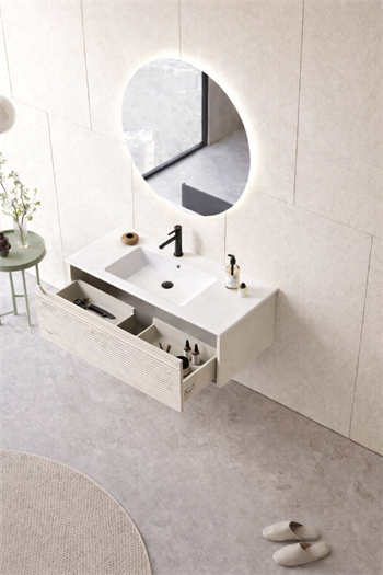 Orka Olbia Banyo Dolabı Takımı, 100 cm, Mat Kaşmir (Ledli Ayna), 5006690