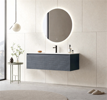Orka Olbia Banyo Dolabı Takımı, 120 cm, Mat Antrasit (Ledli Ayna), 5006694