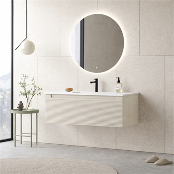 Orka Olbia Banyo Dolabı Takımı, 120 cm, Mat Kaşmir (Ledli Ayna), 5006693