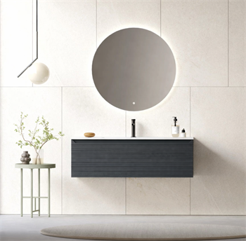 Orka Olbia Banyo Dolabı Takımı, 120 cm, Mat Antrasit (Ledli Ayna), 5006694