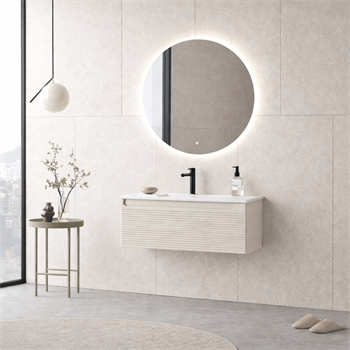 Orka Olbia Banyo Dolabı Takımı, 80 cm, Mat Kaşmir (Ledli Ayna), 5006687