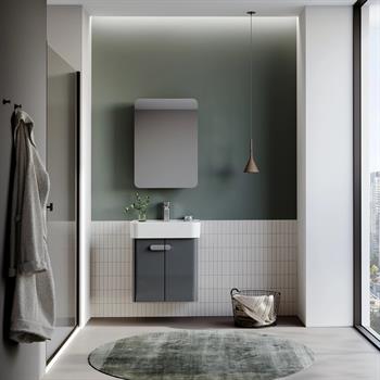 Orka Orbit Banyo Dolabı Takımı, 55 cm, Parlak Lake Antrasit (Dolaplı Ayna), 5000610