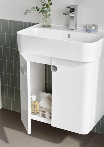 Orka Orbit 55 cm Parlak Lake Beyaz Banyo Dolabı Alt Modül ve Lavabo, 5001708