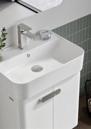 Orka Orbit Banyo Dolabı Takımı, 55 cm, Parlak Lake Beyaz (Dolaplı Ayna), 5000607