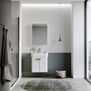 Orka Orbit Banyo Dolabı Takımı, 55 cm, Parlak Lake Beyaz (Dolaplı Ayna), 5000607