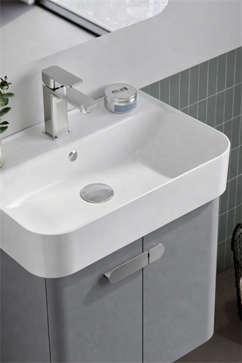 Orka Orbit Banyo Dolabı Takımı, 55 cm, Parlak Lake Gri (Dolaplı Ayna), 5000608