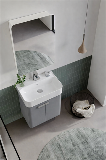 Orka Orbit Banyo Dolabı Takımı, 55 cm, Parlak Lake Gri (Dolaplı Ayna), 5000608