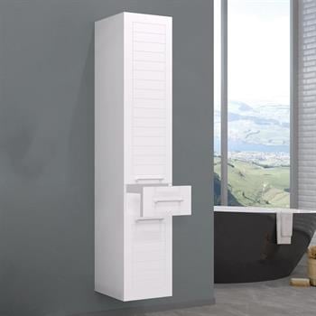 Orka Perge 35 cm Beyaz Raflı Banyo Boy Çamaşır Dolabı