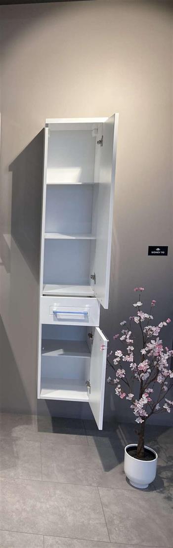 Orka Perge 35 cm Beyaz Raflı Banyo Boy Çamaşır Dolabı