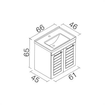 Orka Perge 65 cm Beyaz Banyo Dolabı Alt Modül ve Lavabo, 5001734