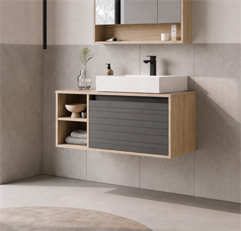 Orka Prato 100 cm Banyo Dolabı Alt Modül ve Lavabo Legnano/Antrasit, 5003627