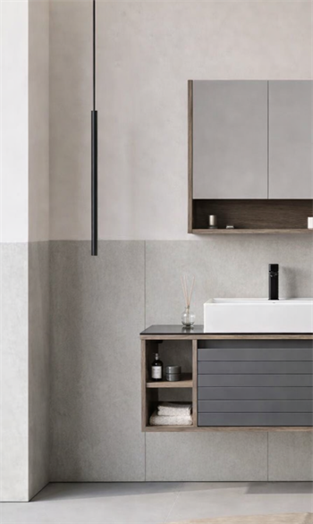Orka Prato 100 cm Banyo Dolabı Takımı Navaro/Antrasit (Dolaplı Ayna), 5003634