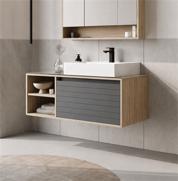 Orka Prato 120 cm Banyo Dolabı Alt Modül ve Lavabo Legnano/Antrasit, 5003623