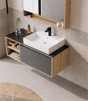 Orka Prato 120 cm Banyo Dolabı Alt Modül ve Lavabo Legnano/Antrasit, 5003623