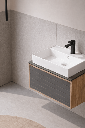 Orka Prato 80 cm Banyo Dolabı Alt Modül ve Lavabo Legnano/Antrasit, 5003628