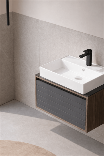 Orka Prato 80 cm Banyo Dolabı Alt Modül ve Lavabo Navaro/Antrasit, 5003630