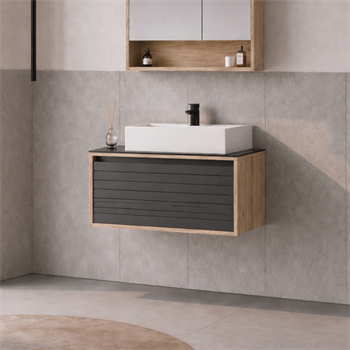 Orka Prato 80 cm Banyo Dolabı Alt Modül ve Lavabo Legnano/Antrasit, 5003628