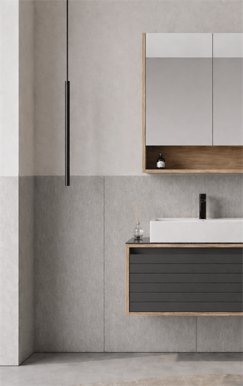 Orka Prato 80 cm Banyo Dolabı Takımı Legnano/Antrasit (Dolaplı Ayna), 5003621