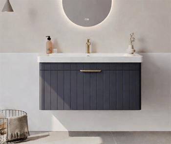 Orka Procıda 105 cm Mat Antrasit / Altın Kulplu ,Banyo Dolabı Alt Modül ve Lavabo, 5007218