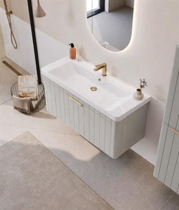 Orka Procıda 105 cm Mat Kaşmir / Altın Kulplu ,Banyo Dolabı Alt Modül ve Lavabo, 5007219