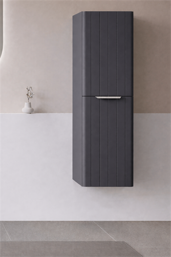 Orka Procıda 40 Cm Mat Antrasit / Krom Kulplu Banyo Boy Dolabı, 3009342